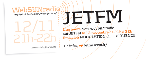 webSYNradio sur JetFm (Modulation de fréquence/collectif Hub)