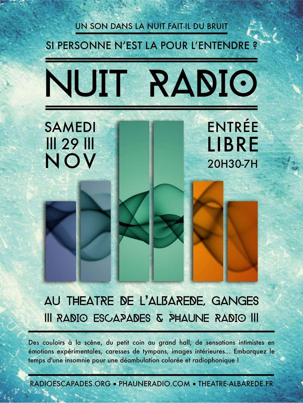 Nuit Radio, Théâtre de l’albarède (Ganges, 29 nov 2014)